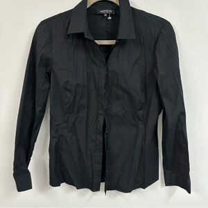 Lafayette 148 New York Black Button Down Shirt